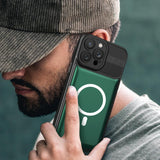 Husa Urban Armor pentru Samsung A13 4G Verde inchis, Suport Auto Magnetic, Protectie Antisoc, Flippy - vivimall.ro