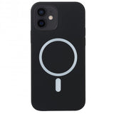 Husa MagSafe liquid large hole magnetic shell pentru Apple iPhone 11, Full Cover, Liquid Silicone, Magnetica, Incarcare Wireless, Flippy, Negru - vivimall.ro