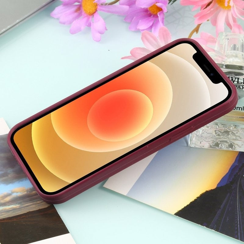 Husa MagSafe liquid large hole magnetic shell pentru Apple iPhone 12/ 12 Pro, Full Cover, Liquid Silicone, Magnetica, Incarcare Wireless, Flippy, Mov - vivimall.ro