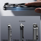 Husa MagSafe Metalica Compatibila cu iPhone 15 Pro, Vivimall, Clear Case, Aliaj de Aluminiu, cu Magnet, fara Rama, Antisoc, Antizgariere, Incarcare Wireless, Negru Metalizat - vivimall.ro