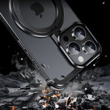 Husa MagSafe Metalica Compatibila cu iPhone 15 Pro, Vivimall, Clear Case, Aliaj de Aluminiu, cu Magnet, fara Rama, Antisoc, Antizgariere, Incarcare Wireless, Negru Metalizat - vivimall.ro