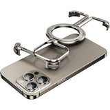 Husa MagSafe Metalica Compatibila cu iPhone 15 Pro, Vivimall, Clear Case, Aliaj de Aluminiu, cu Magnet, fara Rama, Antisoc, Antizgariere, Incarcare Wireless, Gri Metalizat - vivimall.ro