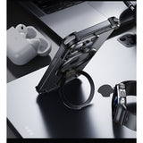 Husa MagSafe Metalica Compatibila cu iPhone 15 Pro Max, Vivimall, Clear Case, Aliaj de Aluminiu, cu Magnet, fara Rama, Antisoc, Antizgariere, Incarcare Wireless, Negru Metalizat - vivimall.ro