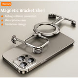 Husa MagSafe Metalica Compatibila cu iPhone 15 Pro Max, Vivimall, Clear Case, Aliaj de Aluminiu, cu Magnet, fara Rama, Antisoc, Antizgariere, Incarcare Wireless, Gri Metalizat - vivimall.ro