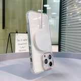 Husa MagSafe Silicone pentru iPhone 12 Pro, Flippy, Transparenta, Magnetica, Extra Protectie Camera Roz - vivimall.ro