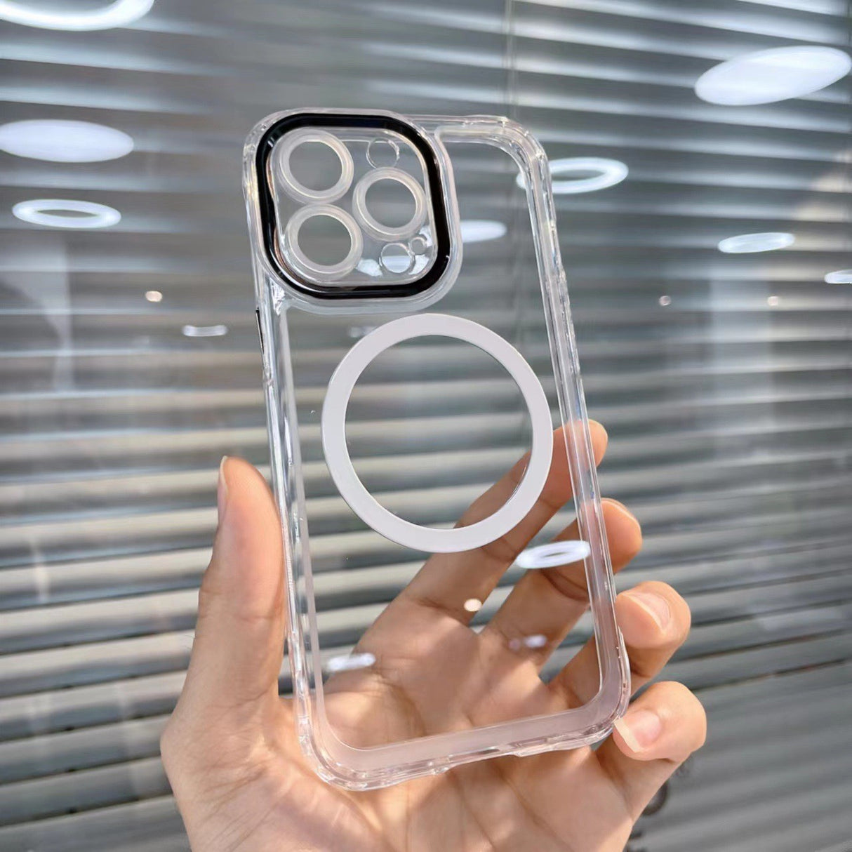 Husa MagSafe Silicone pentru iPhone 12 Pro Max, Flippy, Transparenta, Magnetica, Extra Protectie Camera Negru - vivimall.ro