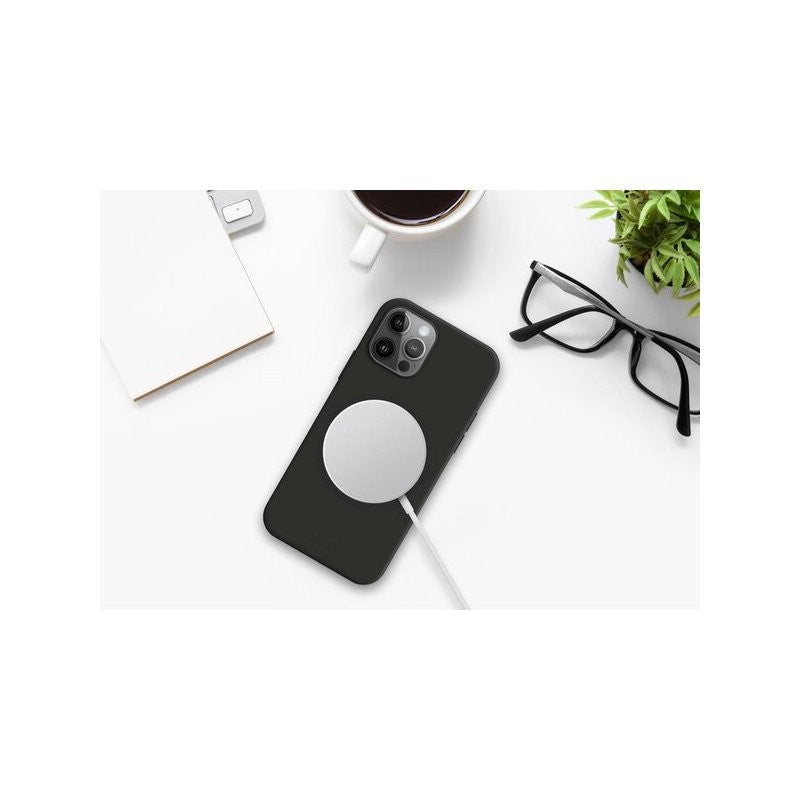 Husa protectie Flippy pentru iPhone 14 Mag Safe, 2 in 1 incarcare si magnet, Soft silicone, Negru - vivimall.ro