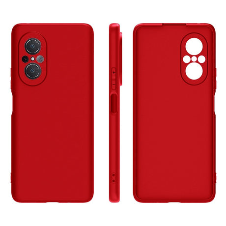 Husa Matte TPU pentru Huawei NOVA 9 SE, Flippy, Silicon Slim, Protectie Antisoc, Rosu - vivimall.ro