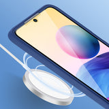 Husa Max Defence pentru iPhone 13 Pro, Bumper Albastru, Fata Dubla Transparenta, Protectie Antisoc Full 360 ( fata, spate, margini ), Flippy - vivimall.ro