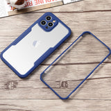 Husa Max Defence pentru Samsung Galaxy A03, Bumper Albastru, Fata Dubla Transparenta, Protectie Antisoc Full 360 ( fata, spate, margini ), Flippy - vivimall.ro