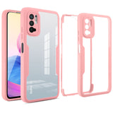 Husa Max Defence pentru Samsung Galaxy A32 4G, Bumper Roz, Fata Dubla Transparenta, Protectie Antisoc Full 360 ( fata, spate, margini ), Flippy - vivimall.ro