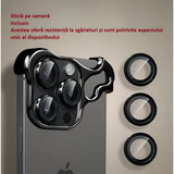 Husa Metalica Compatibila cu iPhone 15 Pro Max, Protectie pentru Colturile Telefonului si Camera, Lentile pentru Obiective, Aliaj, Antisoc, Antizgariere, Negru - vivimall.ro