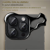 Husa Metalica Compatibila cu iPhone 15 Pro Max, Protectie pentru Colturile Telefonului si Camera, Lentile pentru Obiective, Aliaj, Antisoc, Antizgariere, Negru - vivimall.ro