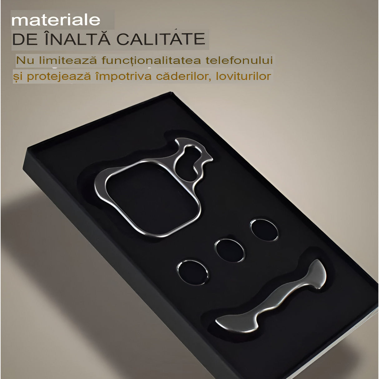 Husa Metalica Compatibila cu iPhone 15 Pro, Protectie pentru Colturile Telefonului si Camera, Lentile pentru Obiective, Aliaj, Antisoc, Antizgariere, Argintiu - vivimall.ro