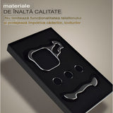 Husa Metalica Compatibila cu iPhone 15 Pro, Protectie pentru Colturile Telefonului si Camera, Lentile pentru Obiective, Aliaj, Antisoc, Antizgariere, Argintiu - vivimall.ro