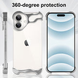 Husa Metalica Compatibila cu iPhone 16 Plus, Vivimall, Protectie pentru Colturile Telefonului si Camera, Aliaj, Antisoc, Antizgariere, Argintiu - vivimall.ro