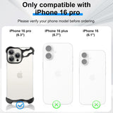 Husa Metalica Compatibila cu iPhone 16 Pro, Flippy, Protectie pentru Colturile Telefonului si Camera, Aliaj, Antisoc, Antizgariere, Negru - vivimall.ro