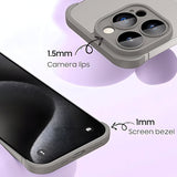 Husa Metalica Edgeless Compatibila cu iPhone 15, Vivimall, Protectie pentru Colturi si Camera, Aliaj, Antisoc, Antizgariere, Gri Mat - vivimall.ro