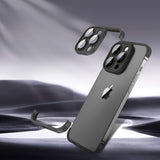 Husa TPU Edgeless Compatibila cu iPhone 15 Pro, Vivimall, Protectie pentru Colturi si Camera, Aliaj, Antisoc, Antizgariere, Negru Mat - vivimall.ro
