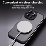 Husa Metalica Edgeless Compatibila cu iPhone 15 Pro, Vivimall, Protectie pentru Colturi si Camera, Aliaj, Antisoc, Antizgariere, Negru Metalizat - vivimall.ro