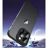Husa Metalica Edgeless Compatibila cu iPhone 15 Pro, Vivimall, Protectie pentru Colturi si Camera, Aliaj, Antisoc, Antizgariere, Negru Metalizat - vivimall.ro