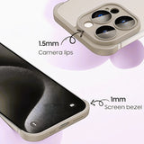 Husa Metalica Edgeless  Compatibila cu iPhone 15 Pro Max, Vivimall, Protectie pentru Colturi si Camera, Aliaj, Antisoc, Antizgariere, Gri Metalizat - vivimall.ro