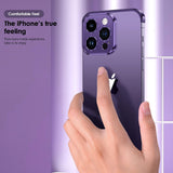 Husa Metalica Edgeless Compatibila cu iPhone 16, Vivimall, Protectie pentru Colturi si Camera, Aliaj Aluminiu, Antisoc, Antizgariere, Mov - vivimall.ro
