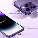 Husa Metalica Edgeless Compatibila cu iPhone 16, Vivimall, Protectie pentru Colturi si Camera, Aliaj Aluminiu, Antisoc, Antizgariere, Mov - vivimall.ro