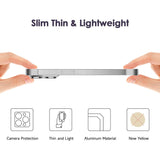 Husa Metalica Edgeless Compatibila cu iPhone 16, Vivimall, Protectie pentru Colturi si Camera, Aliaj Aluminiu, Antisoc, Antizgariere, Argintiu Titan - vivimall.ro