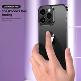 Husa Metalica Edgeless Compatibila cu iPhone 16 Plus, Vivimall, Protectie pentru Colturi si Camera, Aliaj Aluminiu, Antisoc, Antizgariere, Negru - vivimall.ro