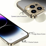 Husa Metalica Edgeless Compatibila cu iPhone 16 Plus, Vivimall, Protectie pentru Colturi si Camera, Aliaj Aluminiu, Antisoc, Antizgariere, Auriu - vivimall.ro
