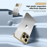 Husa Metalica Edgeless Compatibila cu iPhone 16 Pro Max, Vivimall, Protectie pentru Colturi si Camera, Aliaj Aluminiu, Antisoc, Antizgariere, Auriu - vivimall.ro