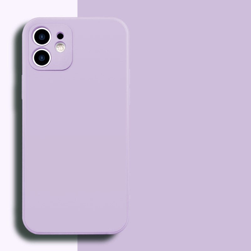 Husa pentru Apple iPhone 14 Flippy, Liquid Silicone, cu Microfibra pe interior, Protectie Antisoc, Grass purple, Mov - vivimall.ro