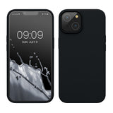 Husa pentru Apple iPhone 14 Flippy, Liquid Silicone, cu Microfibra pe interior, Protectie Antisoc, Negru - vivimall.ro