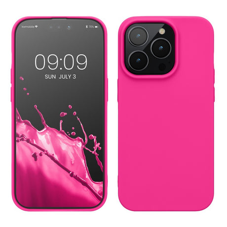 Husa pentru Apple iPhone 14 Flippy, Liquid Silicone, cu Microfibra pe interior, Protectie Antisoc, Roz-Fuchsia - vivimall.ro