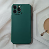 Husa pentru Apple iPhone 14 Plus Flippy, Liquid Silicone, cu Microfibra pe interior, Protectie Antisoc, Dark Green, Verde inchis - vivimall.ro
