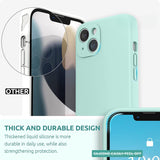 Husa pentru Apple iPhone 14 Plus Flippy, Liquid Silicone, cu Microfibra pe interior, Protectie Antisoc, Light Cyan - vivimall.ro