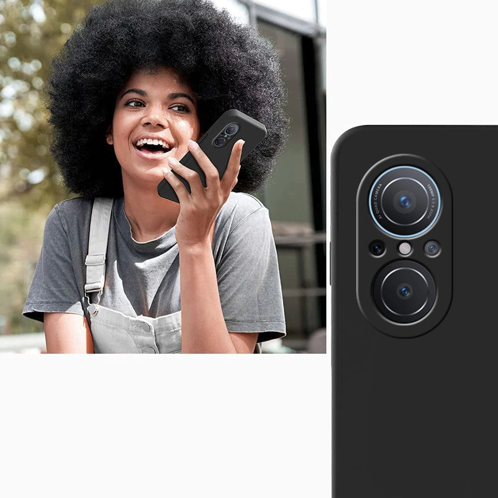 Husa pentru Huawei NOVA 9 SE, Flippy, Liquid Silicone, cu Microfibra pe interior, Protectie Antisoc, Negru - vivimall.ro