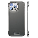 Husa pentru iPhone 15 Pro Max, husa de protectie pentru telefon, Vivimall, Design Modern fara margini, din Piele PU, Subtire, Gri - vivimall.ro
