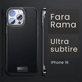 Husa pentru iPhone 16, husa de protectie pentru telefon, Vivimall, Design Modern fara margini,din Piele PU,  Subtire, Negru - vivimall.ro