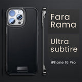 Husa pentru iPhone 16 Pro, husa de protectie pentru telefon, Vivimall, Design Modern fara margini, din Piele PU, Subtire, Negru - vivimall.ro