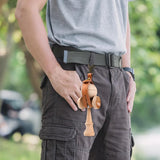 Husa pentru Kendama, Flippy, Husa de Depozitare pentru Kendama, din Piele Ecologica, Catarama cu Agatare pentru Transportare, Model Breloc Simplu, 19.5 x 2.5 cm, Maro - vivimall.ro