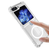 Husa pentru Samsung Galaxy Z FLIP6, Vivimall, Husa de Protectie cu Anti-Shock, Tehnologie MagSafe Magnetic, Design Ultra Subtire, Anti alunecare, TPU Acrilic, Transparent - vivimall.ro