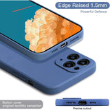 Husa protectie compatibila cu Apple iPhone 11 Pro Liquid Silicone Case Albastru inchis - vivimall.ro