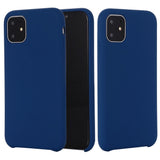 Husa protectie compatibila cu Apple iPhone 11 Pro Max Liquid Silicone Case Albastru inchis - vivimall.ro