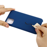 Husa protectie compatibila cu Apple iPhone 11 Pro Max Liquid Silicone Case Albastru inchis - vivimall.ro