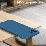 Husa protectie compatibila cu Apple iPhone 11 Pro Max Liquid Silicone Case Albastru inchis - vivimall.ro