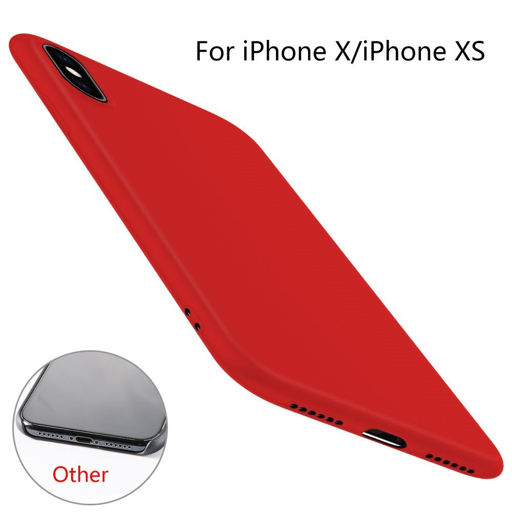 Husa protectie compatibila cu Apple iPhone X/XS Liquid Silicone Case Rosu - vivimall.ro