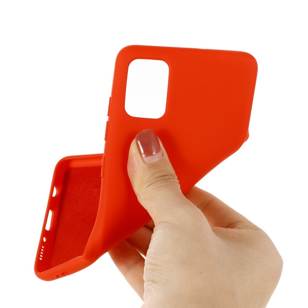 Husa protectie compatibila cu Samsung A71 Liquid Silicone Case Rosu - vivimall.ro