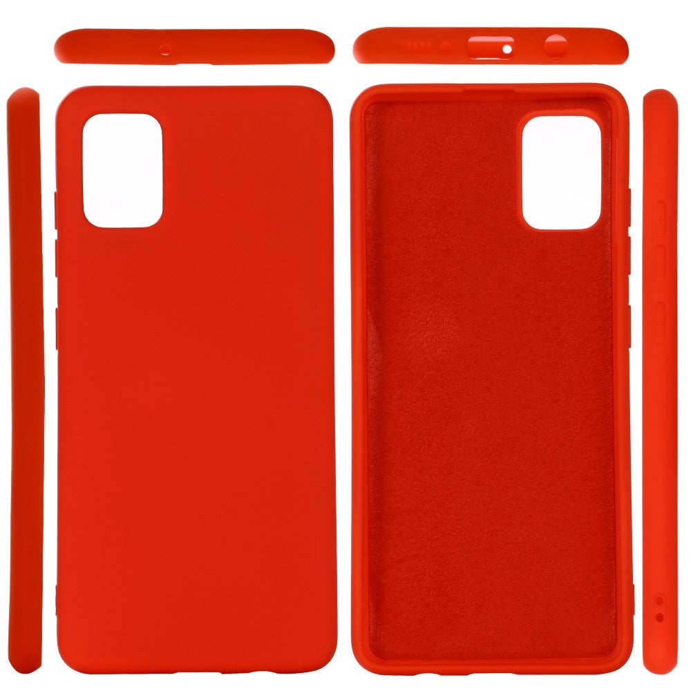 Husa protectie compatibila cu Samsung A71 Liquid Silicone Case Rosu - vivimall.ro